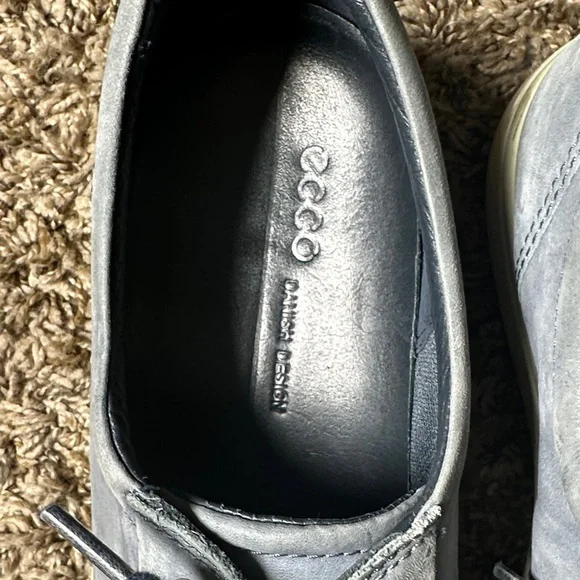 ECCO Danish Design Men's Blue Gray Leather Sneakers Size EU 46 US 12 - Picture 2 of 6